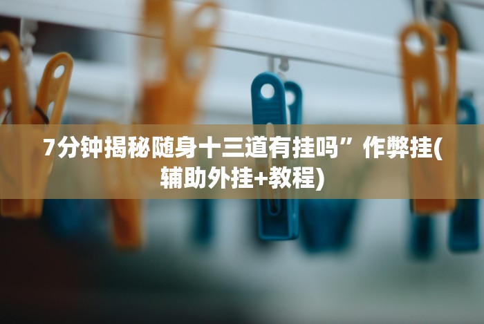 7分钟揭秘随身十三道有挂吗”作弊挂(辅助外挂+教程)