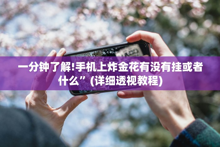 一分钟了解!手机上炸金花有没有挂或者什么”(详细透视教程) 一分钟了解!手机上炸金花有没有挂或者什么”(详细透视教程)