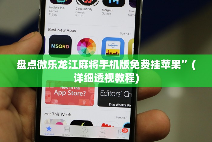 盘点微乐龙江麻将手机版免费挂苹果”(详细透视教程)