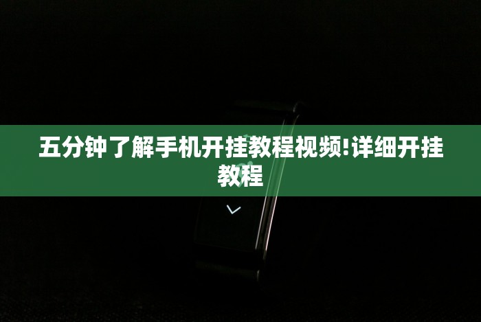 五分钟了解手机开挂教程视频!详细开挂教程