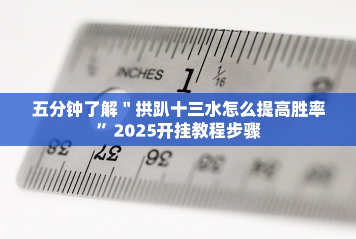 五分钟了解＂拱趴十三水怎么提高胜率”2025开挂教程步骤