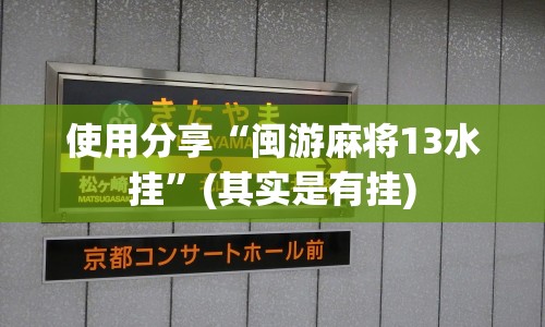 使用分享“闽游麻将13水挂”(其实是有挂)