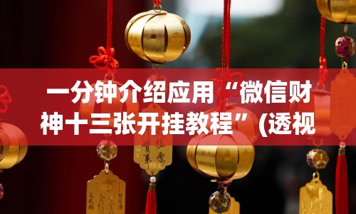 一分钟介绍应用“微信财神十三张开挂教程”(透视)其实真的有挂