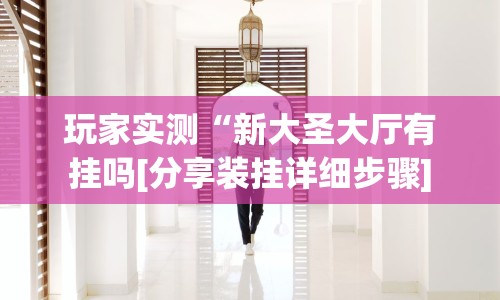 玩家实测“新大圣大厅有挂吗[分享装挂详细步骤]