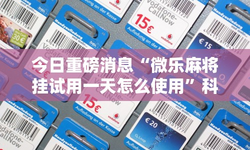 今日重磅消息“微乐麻将挂试用一天怎么使用”科技辅助神器手机版