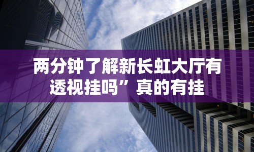 两分钟了解新长虹大厅有透视挂吗”真的有挂